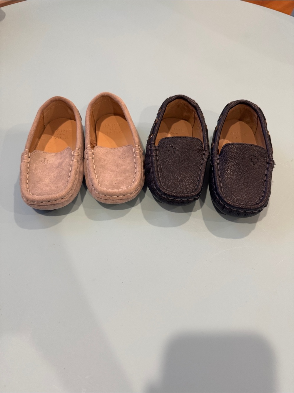 Janie and Jack gray and navy blue loafers